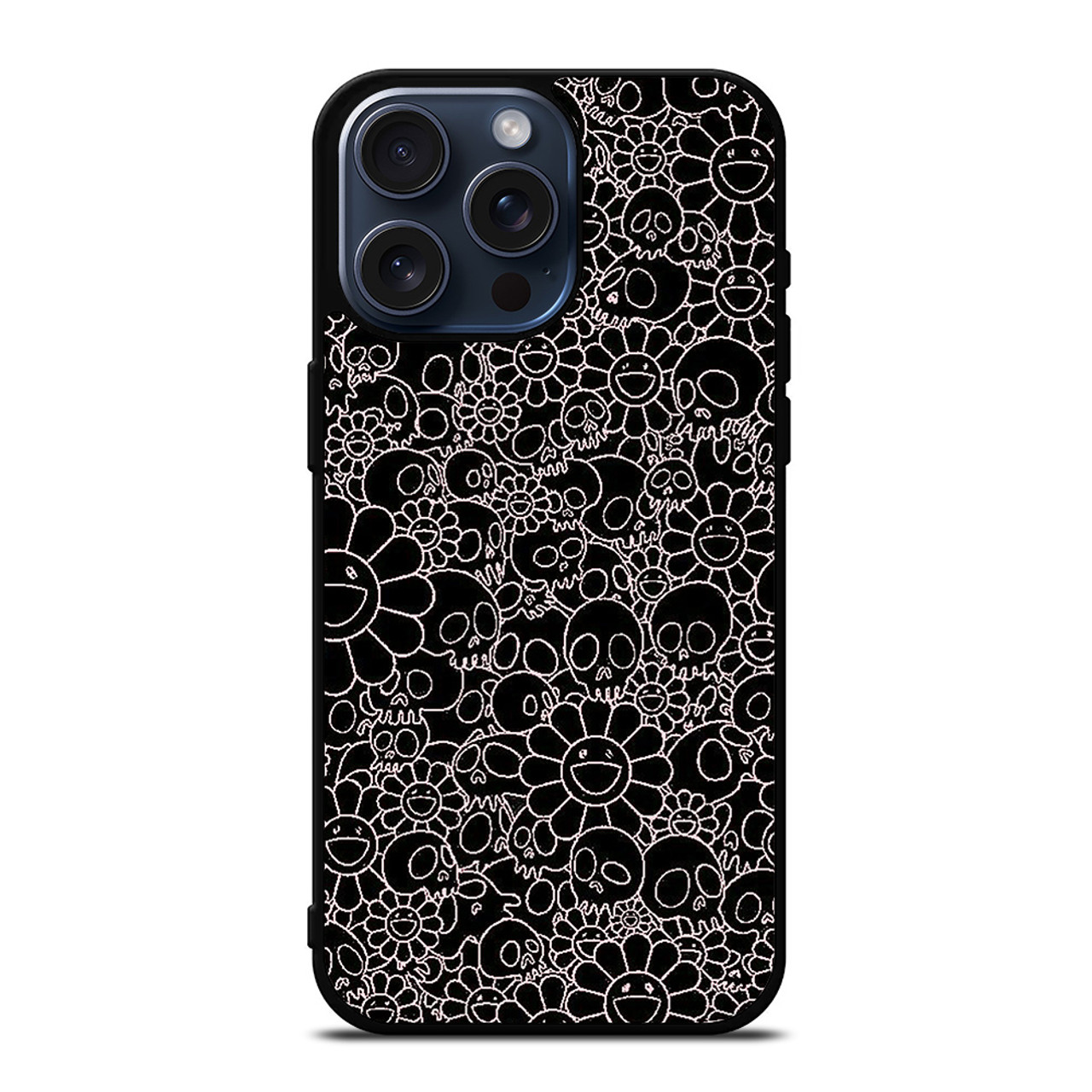 TAKASHI MURAKAMI BLACK SKULL iPhone 15 Pro Max Case